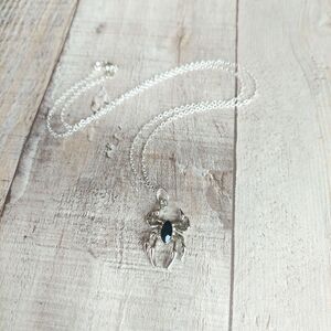 Spider Necklace with Black Crystal Halloween Necklace